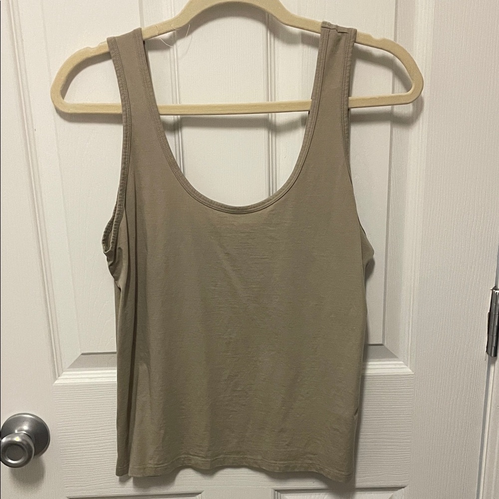 Abercrombie & Fitch Scoop Neck Tank Top - Taupe